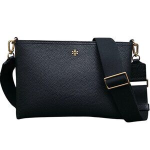 Tory Burch Blake Swingpack Black Pebbled Leather Crossbody Shoulder Bag